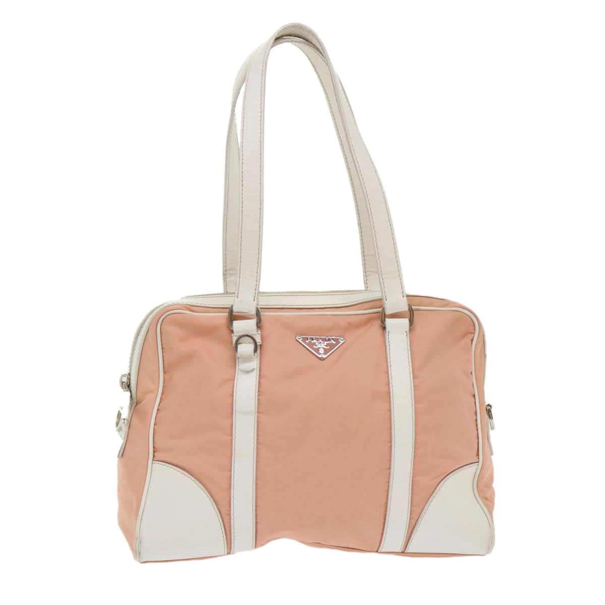 Prada Hand Bag Nylon Leather Pink  48453