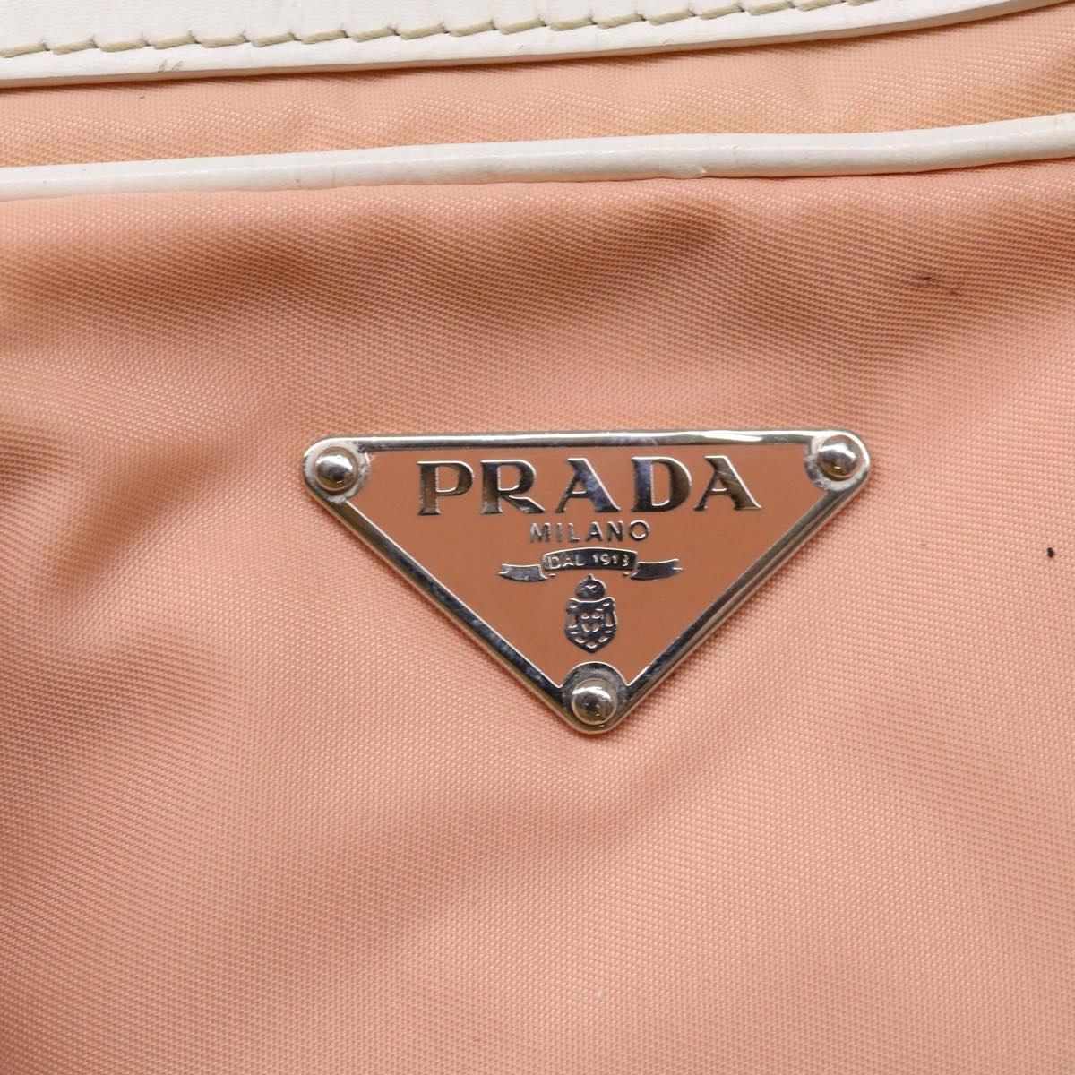 Prada Hand Bag Nylon Leather Pink  48453