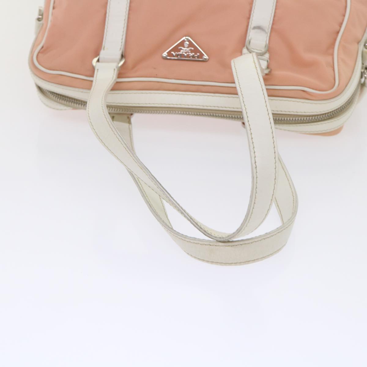 Prada Hand Bag Nylon Leather Pink  48453