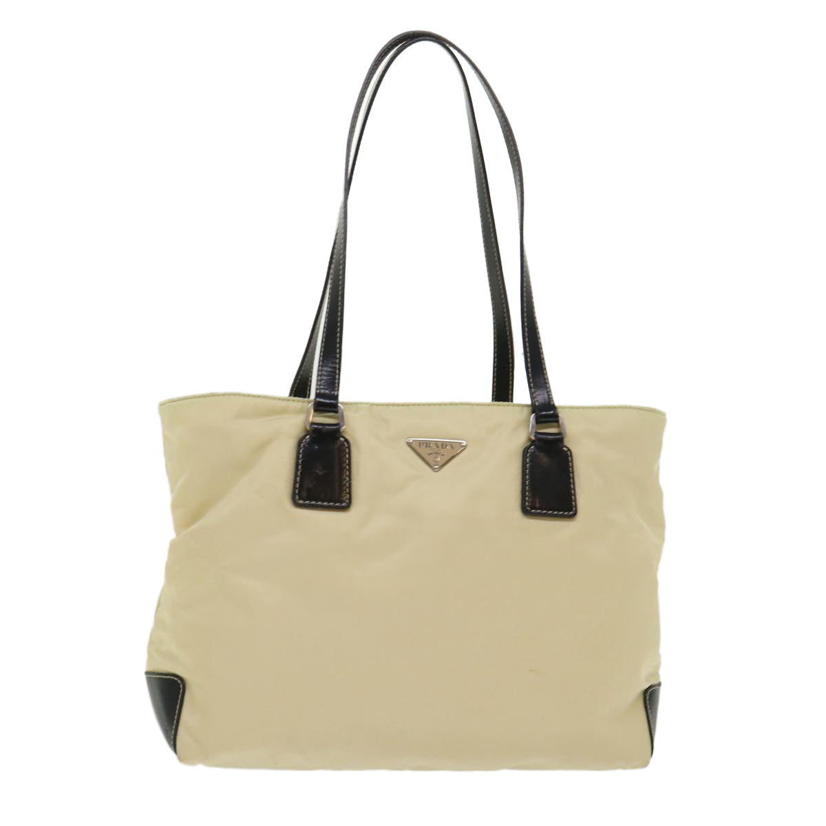 Prada Tote Bag Nylon Cream  48454