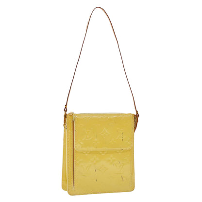LOUIS VUITTON Monogram Vernis Motto Accessory Pouch Yellow M91159 LV  48591