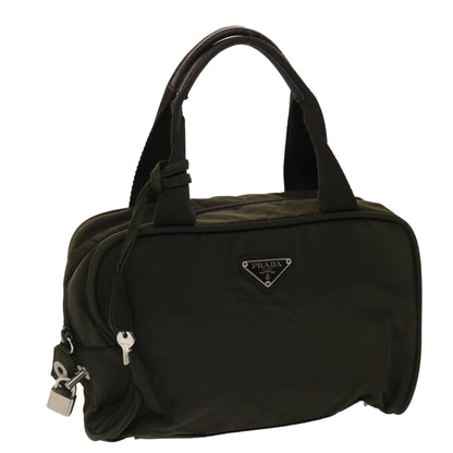 PRADA Hand Bag Nylon Khaki Auth 48613