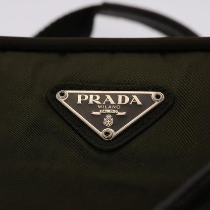 Prada Hand Bag Nylon Khaki  48613