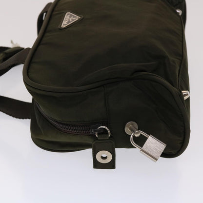 PRADA Hand Bag Nylon Khaki Auth 48613
