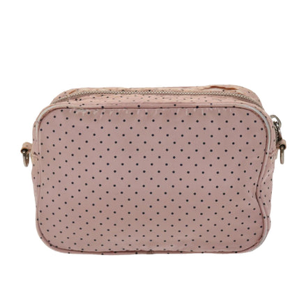 Prada Dot Chain Shoulder Bag Nylon Pink Black  48618