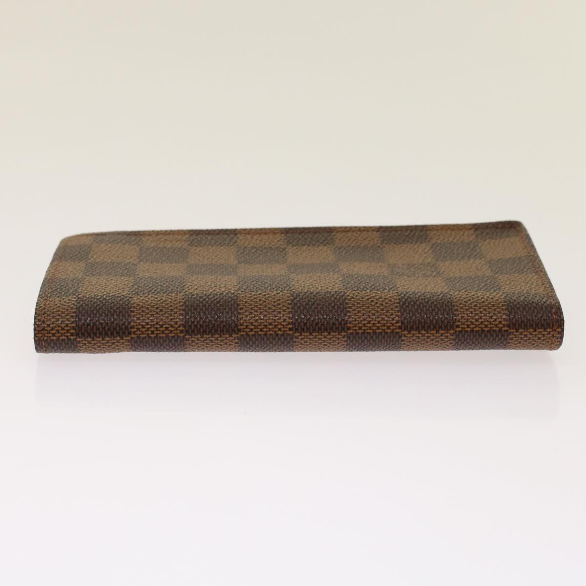 LOUIS VUITTON Damier Ebene Etui Lunettes Simple Glasses Case N62964 Auth 48676