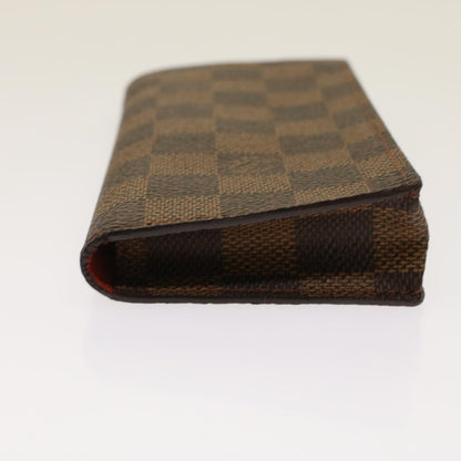 LOUIS VUITTON Damier Ebene Etui Lunettes Simple Glasses Case N62964 Auth 48676