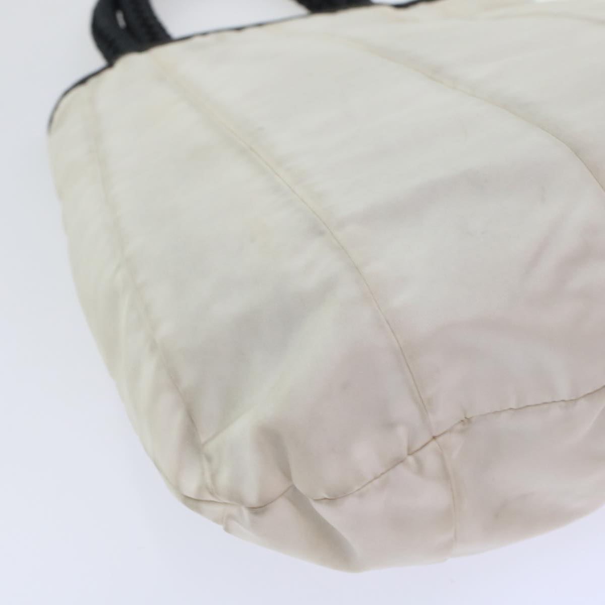 Prada Hand Bag Nylon Ivory  48756