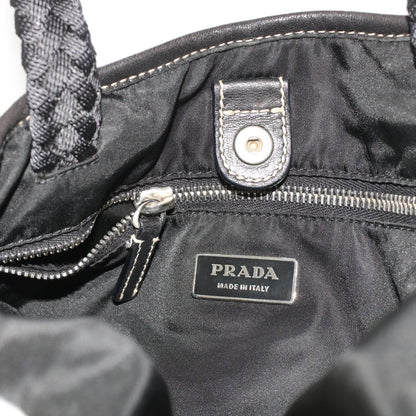 Prada Hand Bag Nylon Ivory  48756