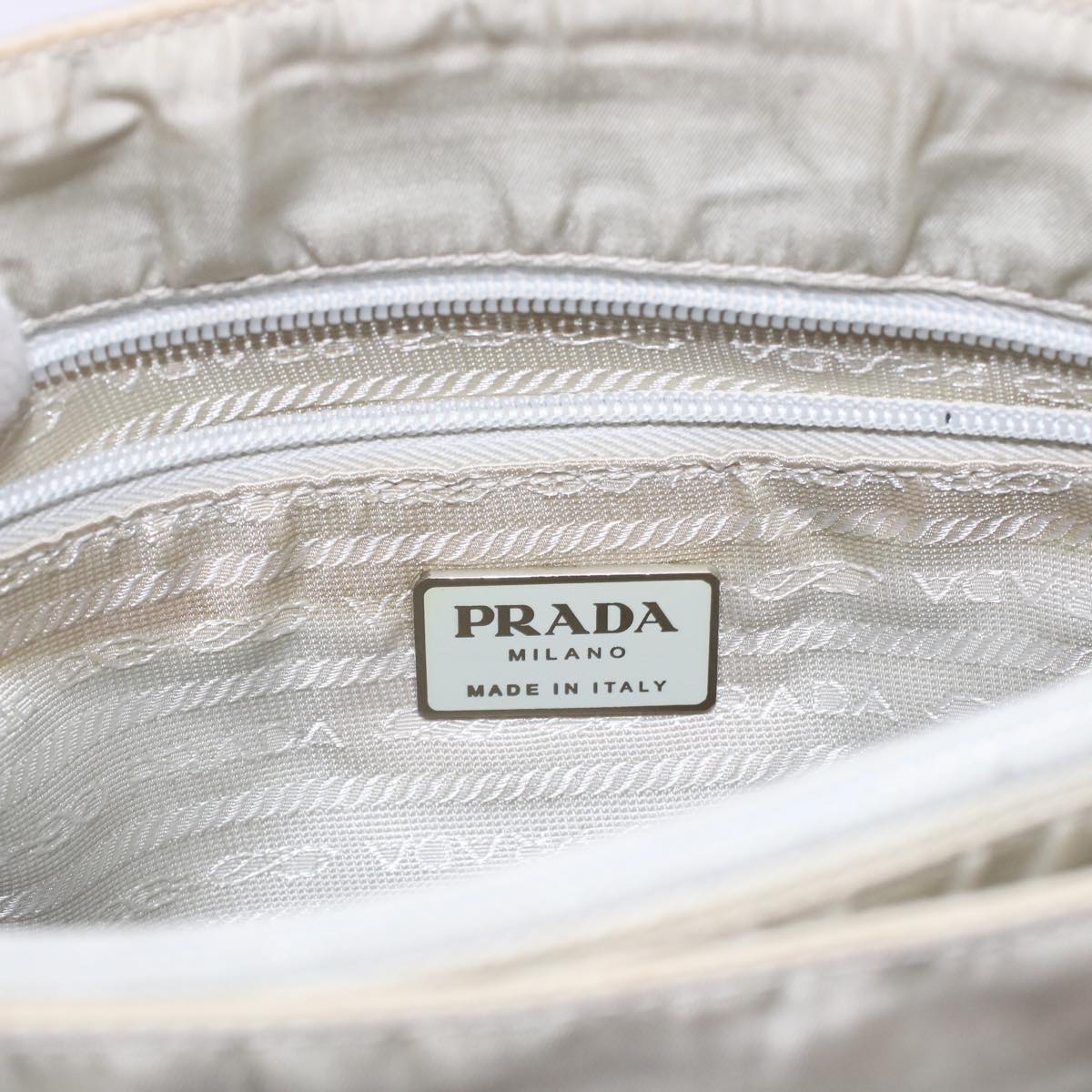 Prada Tote Bag Nylon Ivory  48758