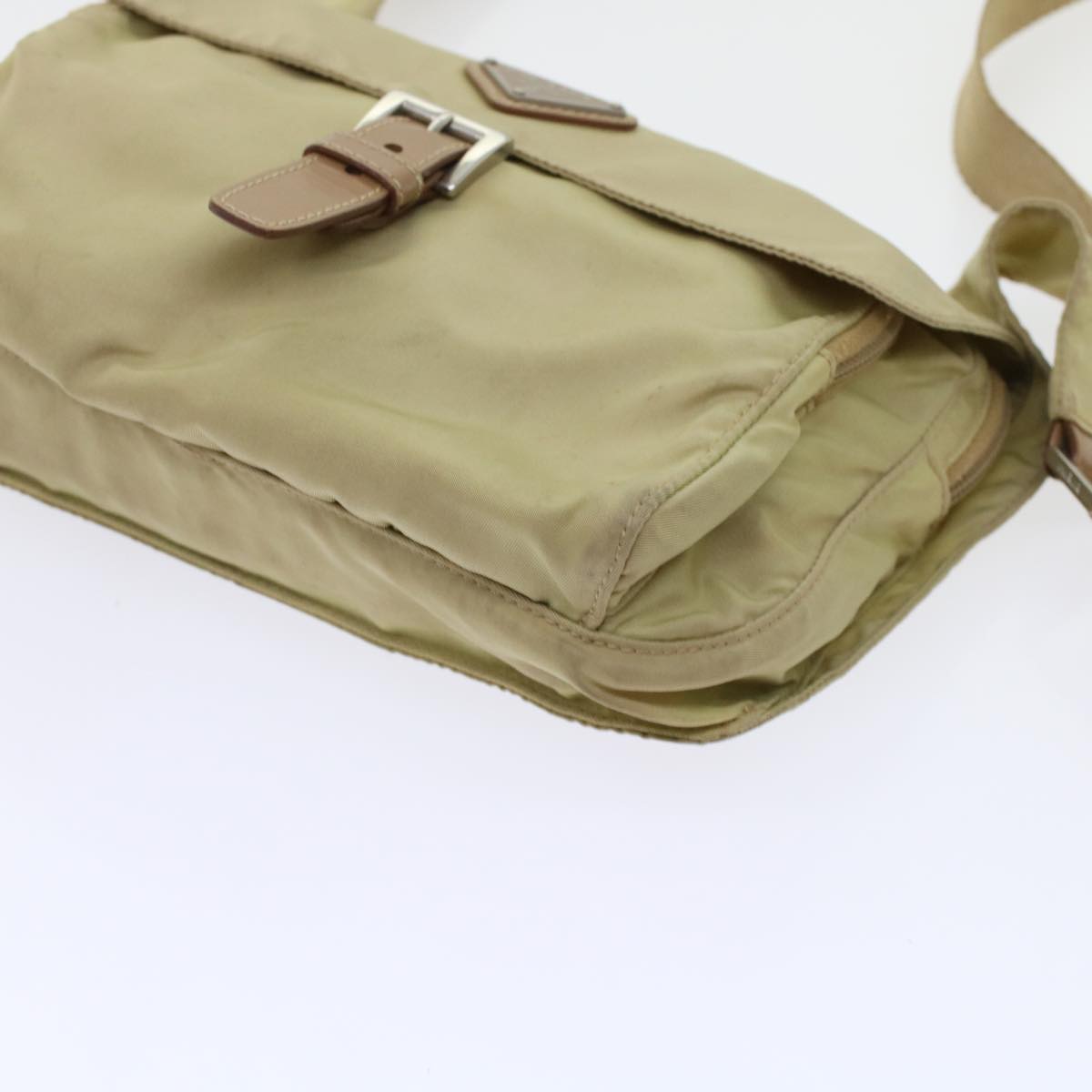 Prada Shoulder Bag Nylon Beige  48760