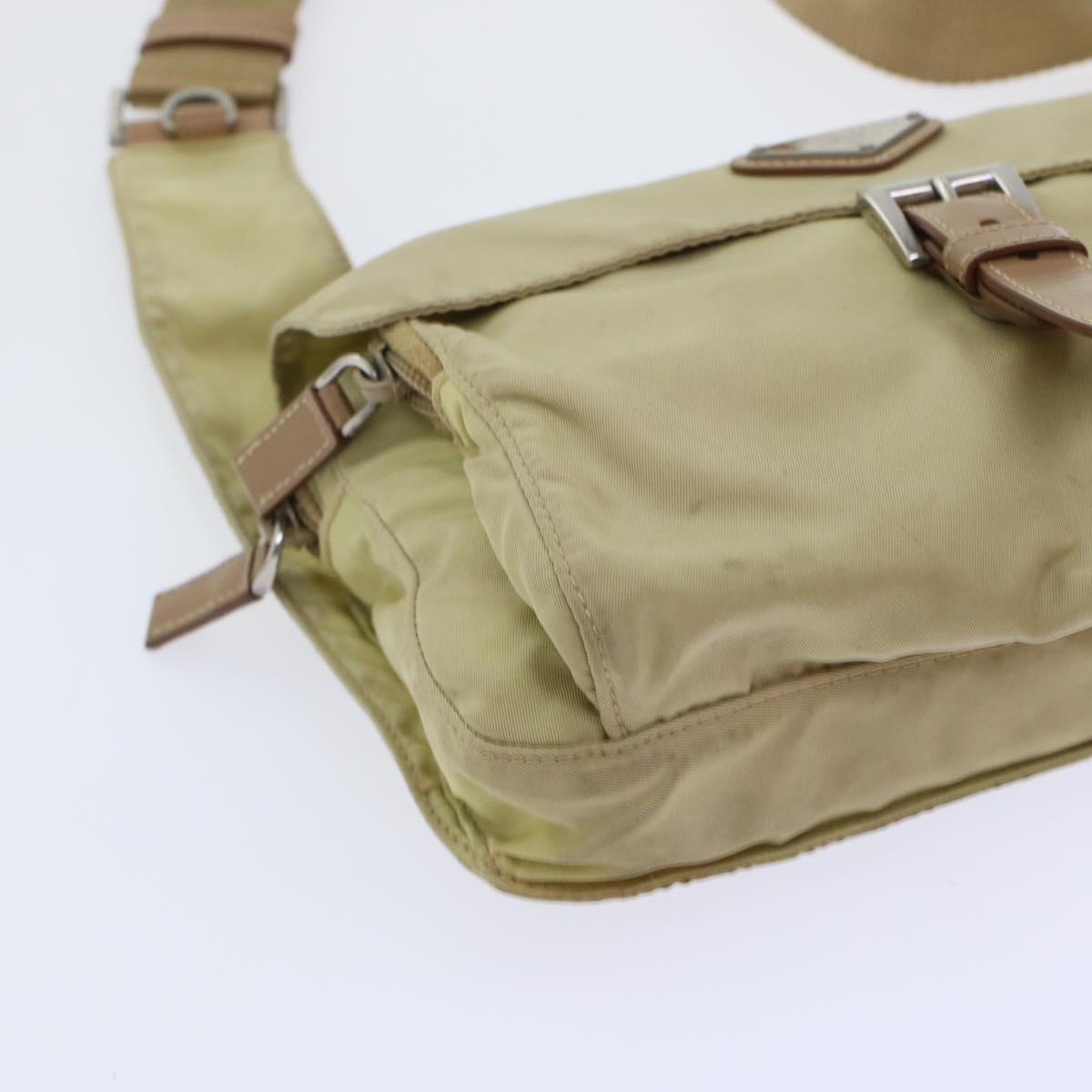 Prada Shoulder Bag Nylon Beige  48760