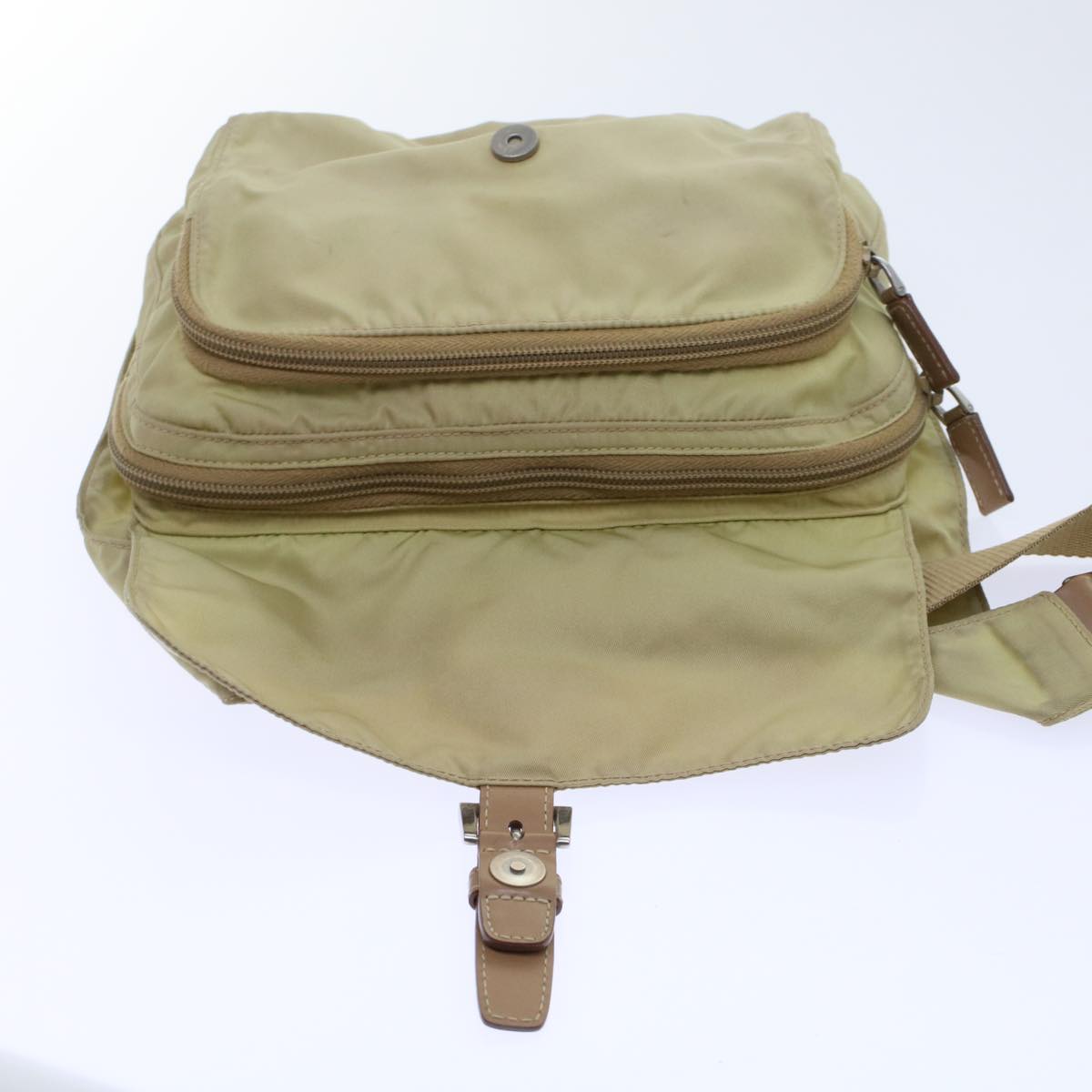 Prada Shoulder Bag Nylon Beige  48760