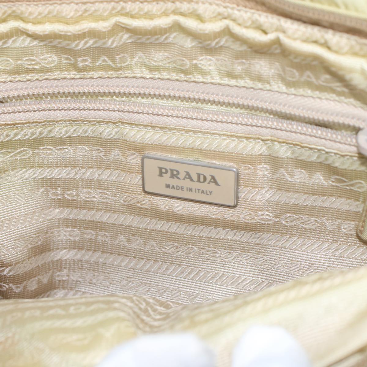 Prada Shoulder Bag Nylon Beige  48760