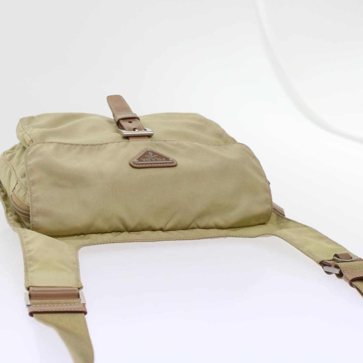 Prada Shoulder Bag Nylon Beige  48760