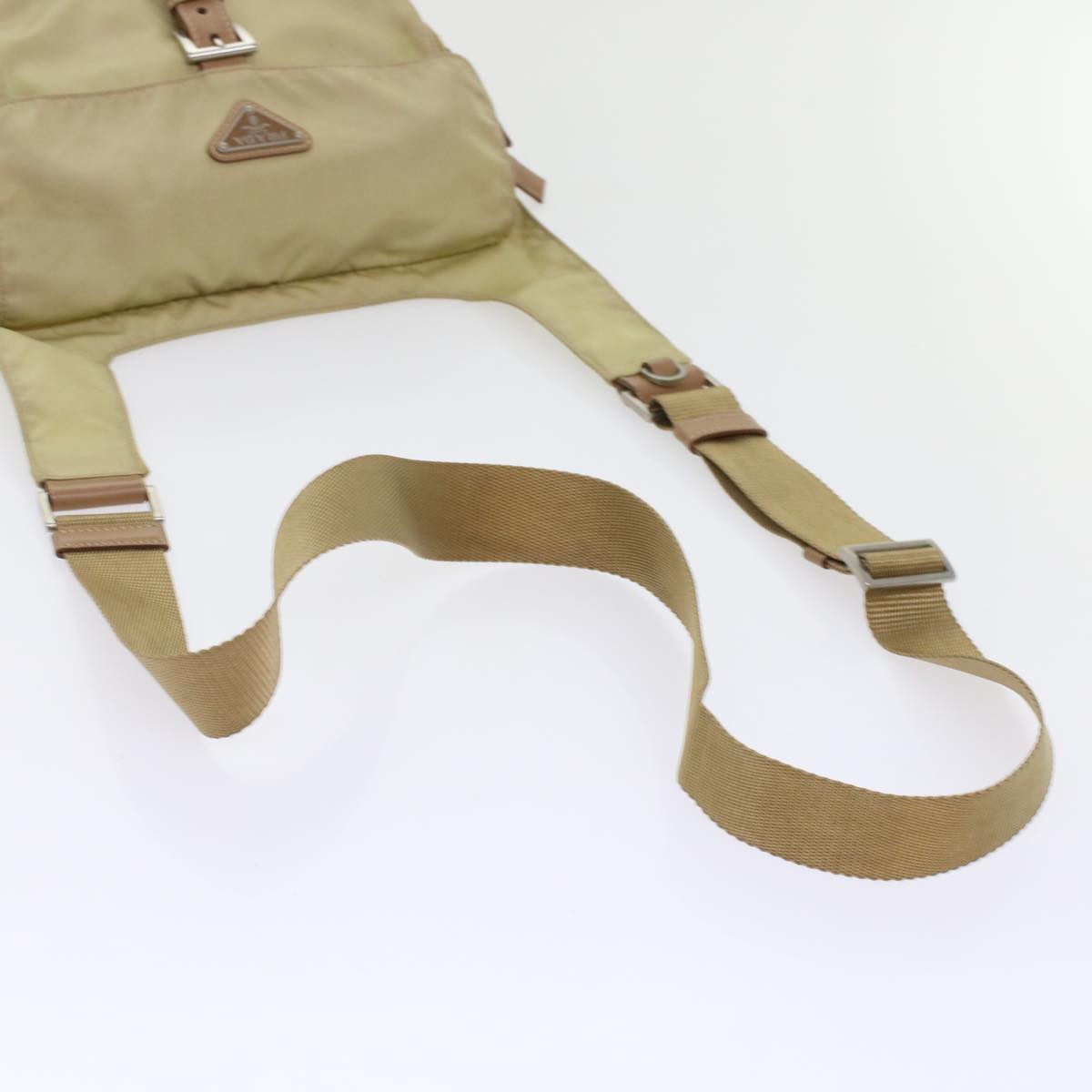 Prada Shoulder Bag Nylon Beige  48760