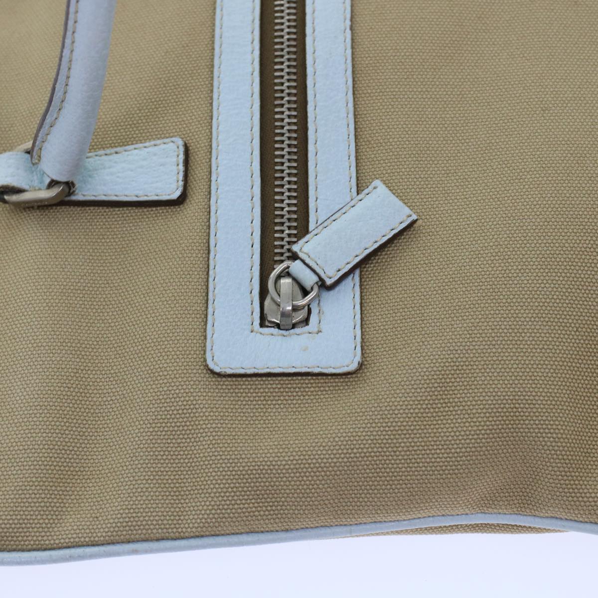 Prada Tote Bag Canvas Leather Beige  48761