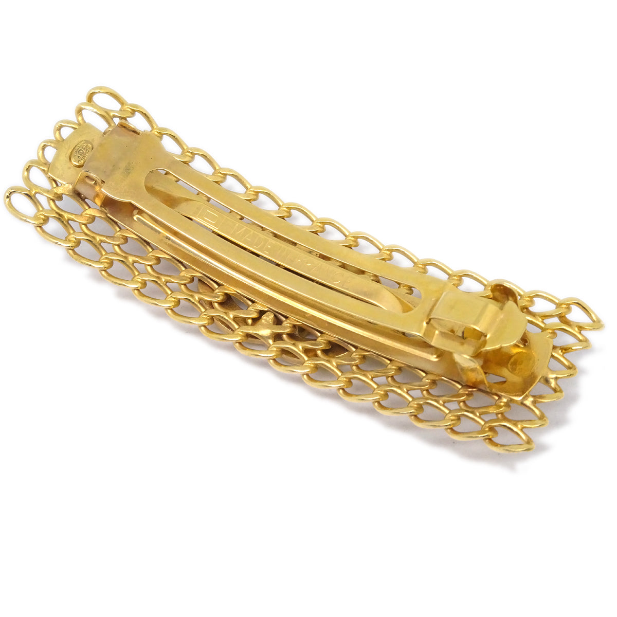 Chanel Hair Clip Hairpin Barrette Gold 02P