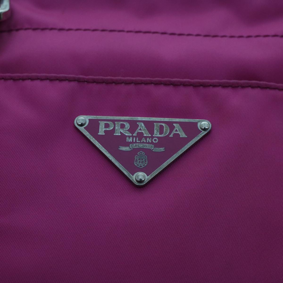 Prada Hand Bag Nylon Leather Pink  49021