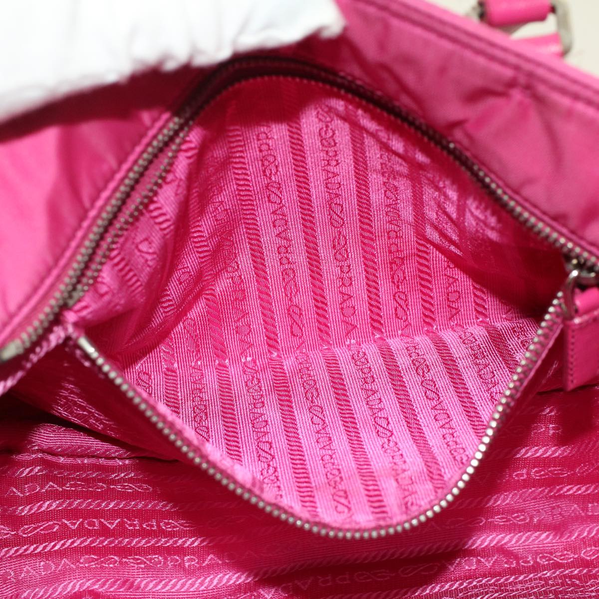 Prada Hand Bag Nylon Leather Pink  49021