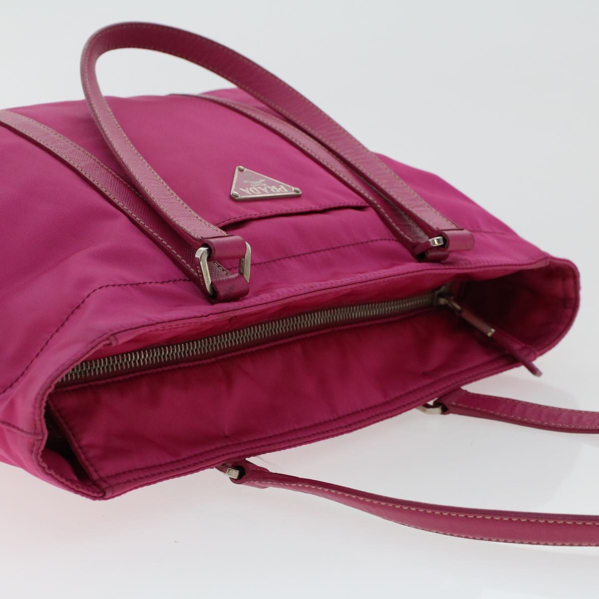 Prada Hand Bag Nylon Leather Pink  49021