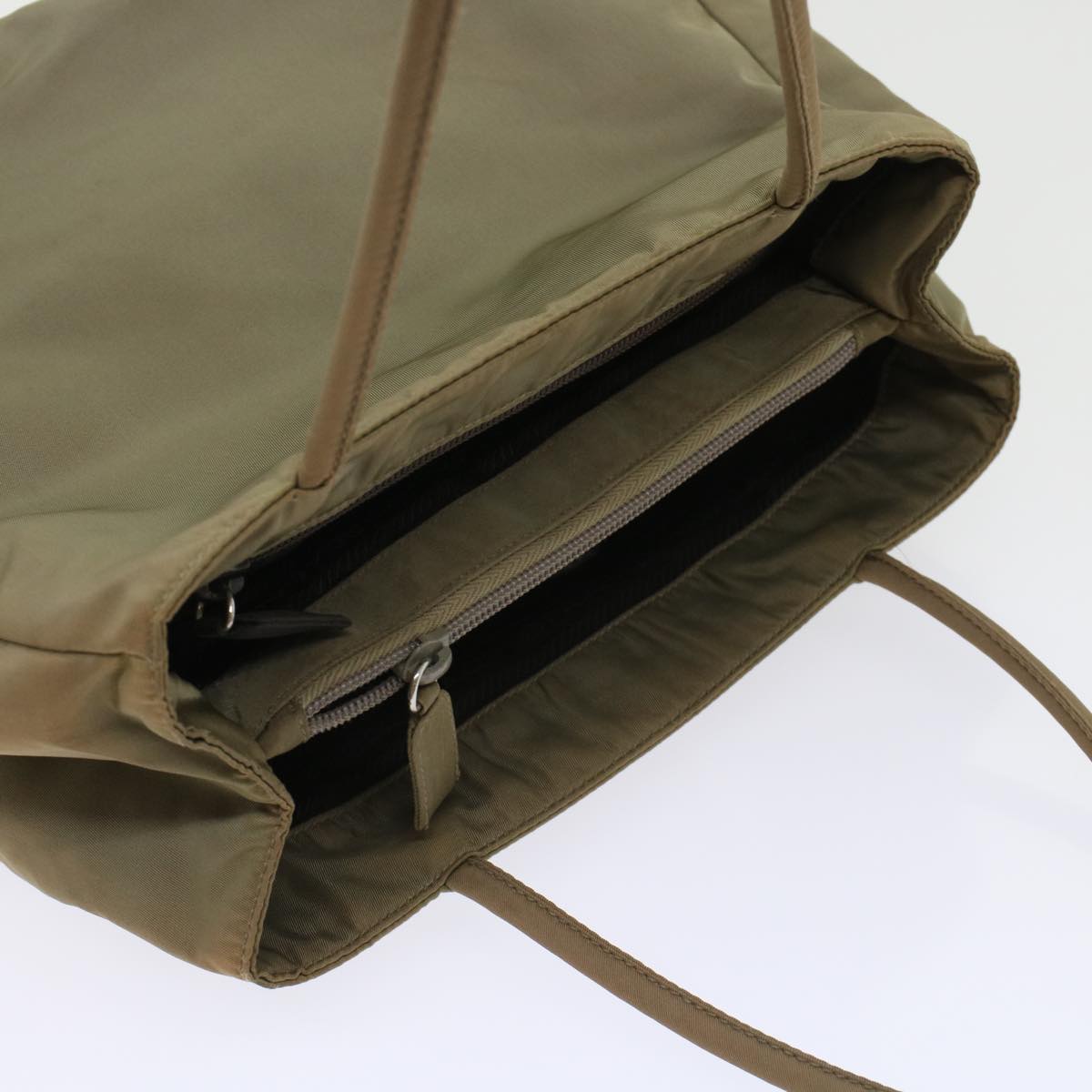 Prada Tote Bag Nylon Khaki  49025