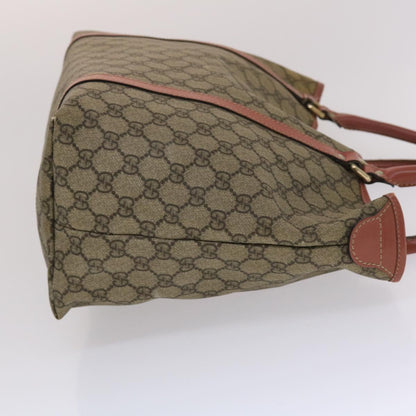 GUCCI GG Canvas Tote Bag PVC Leather Beige Pink  49060