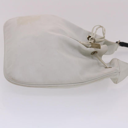 GUCCI Bamboo Shoulder Bag Leather White  49084