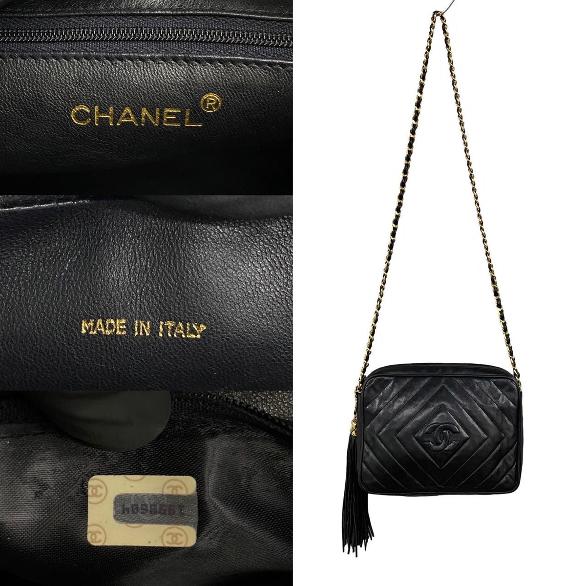 Chanel CC Tassel Camera Bag  Leather Crossbody Bag in Good condition