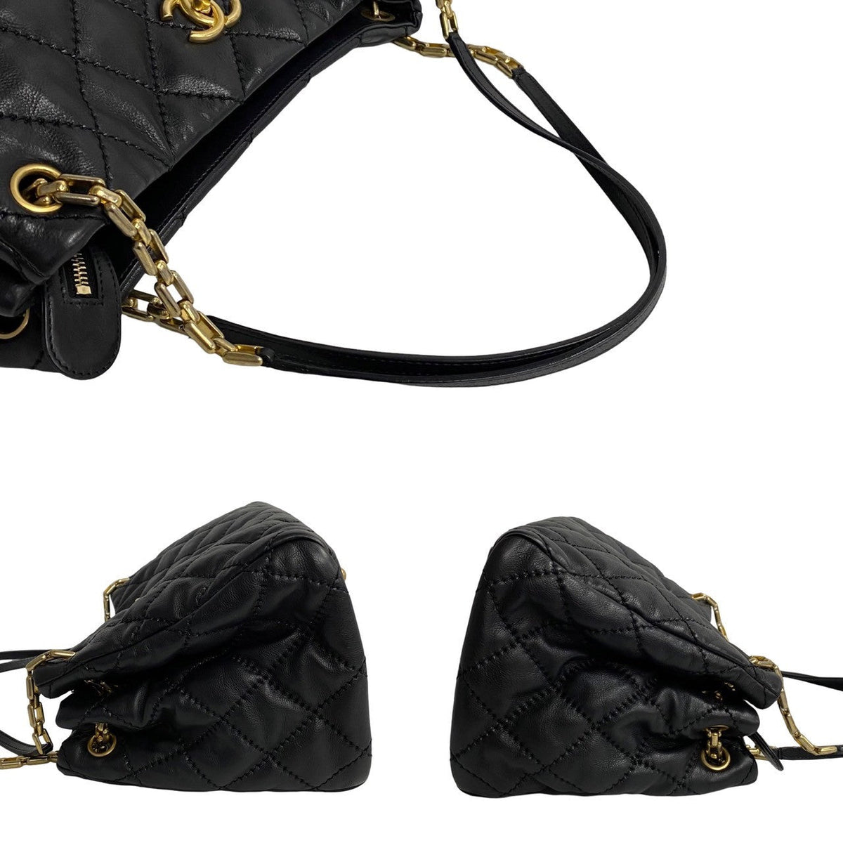Chanel CC Quilted Retro Chain Tote Leather Tote Bag in Excellent condition