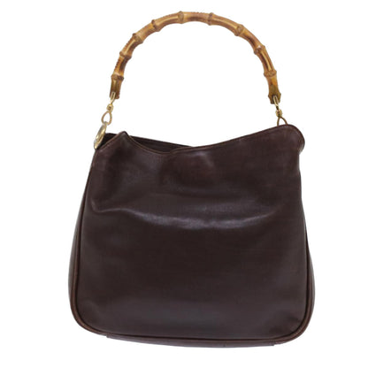 GUCCI Bamboo Hand Bag Leather 2way Brown  49284