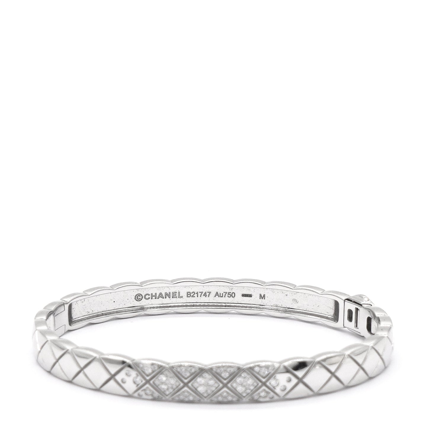 Coco Crush 18K White Gold Diamond Band Bangle
