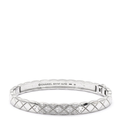 Coco Crush 18K White Gold Diamond Band Bangle