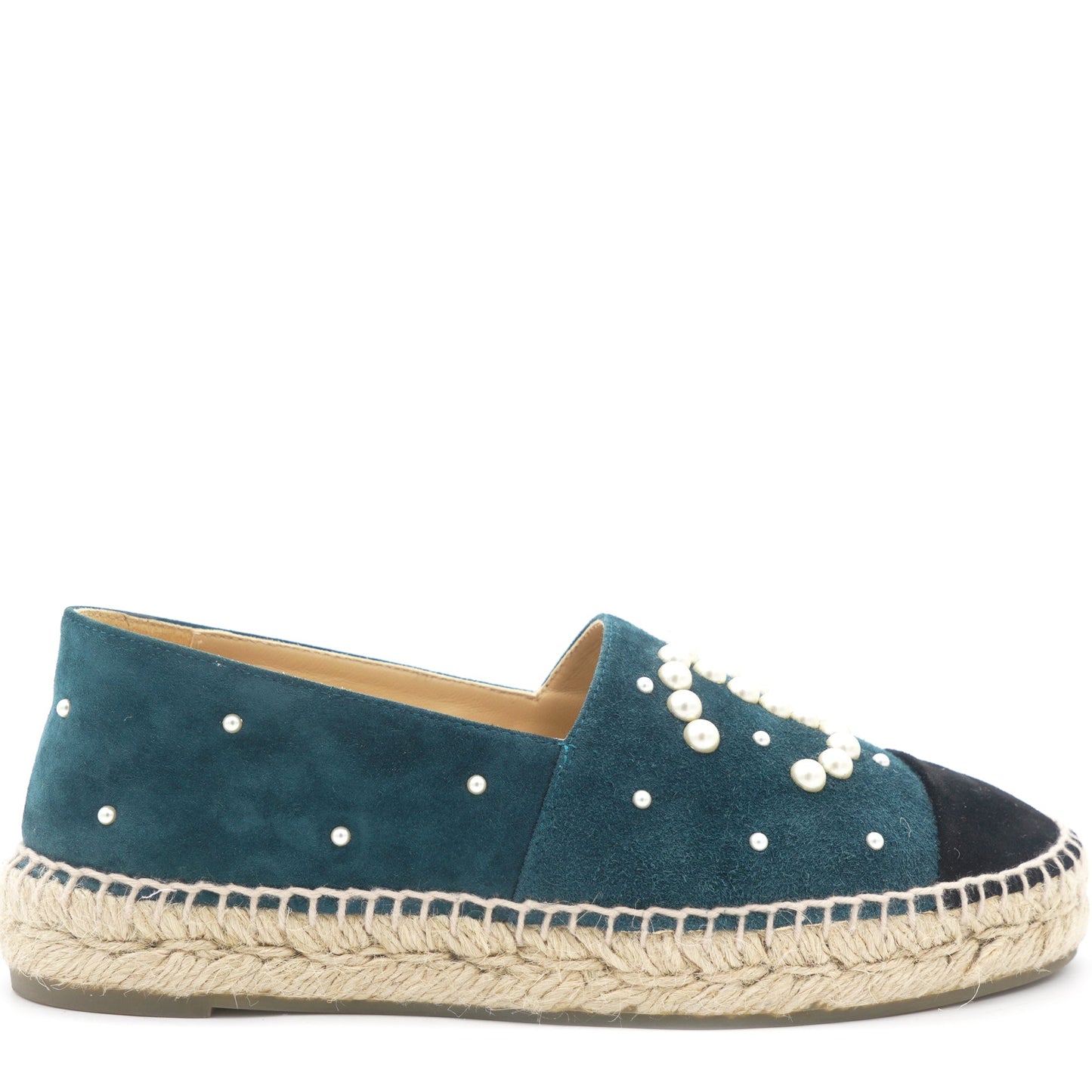 Suede Pearl CC Espadrilles 37 Teal