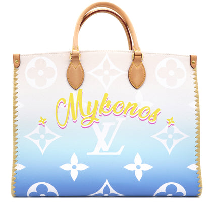Louis-vuitton Monogram Giant Raffia Mykonos By The Pool On the Go GM Blue