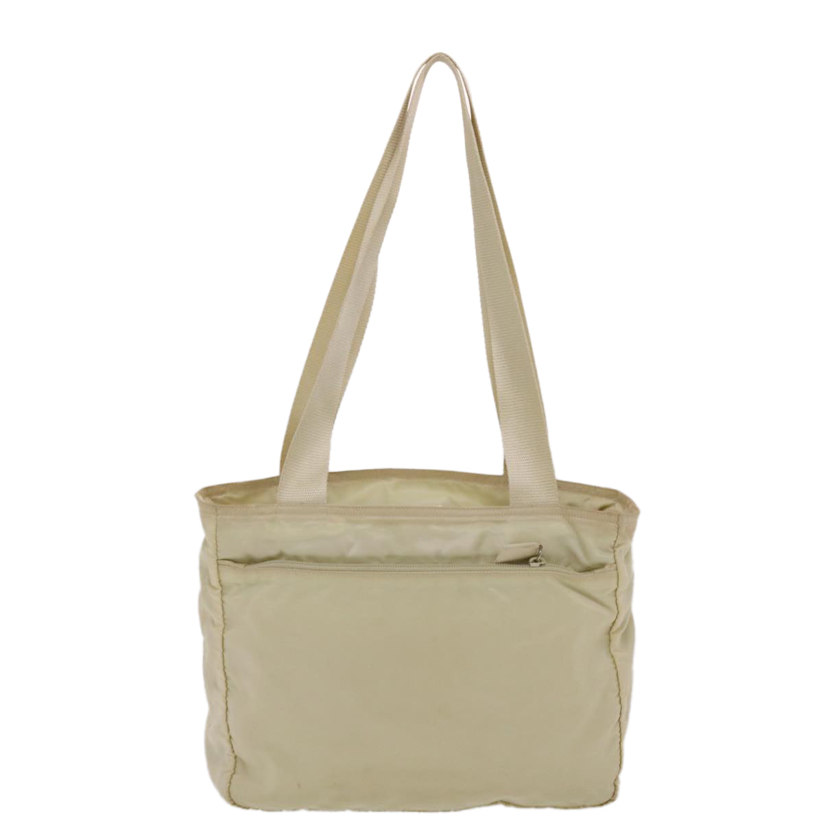 Prada Shoulder Bag Nylon Beige Cream  49303