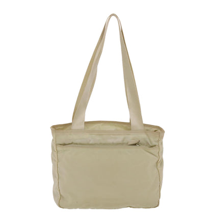 Prada Shoulder Bag Nylon Beige Cream  49303