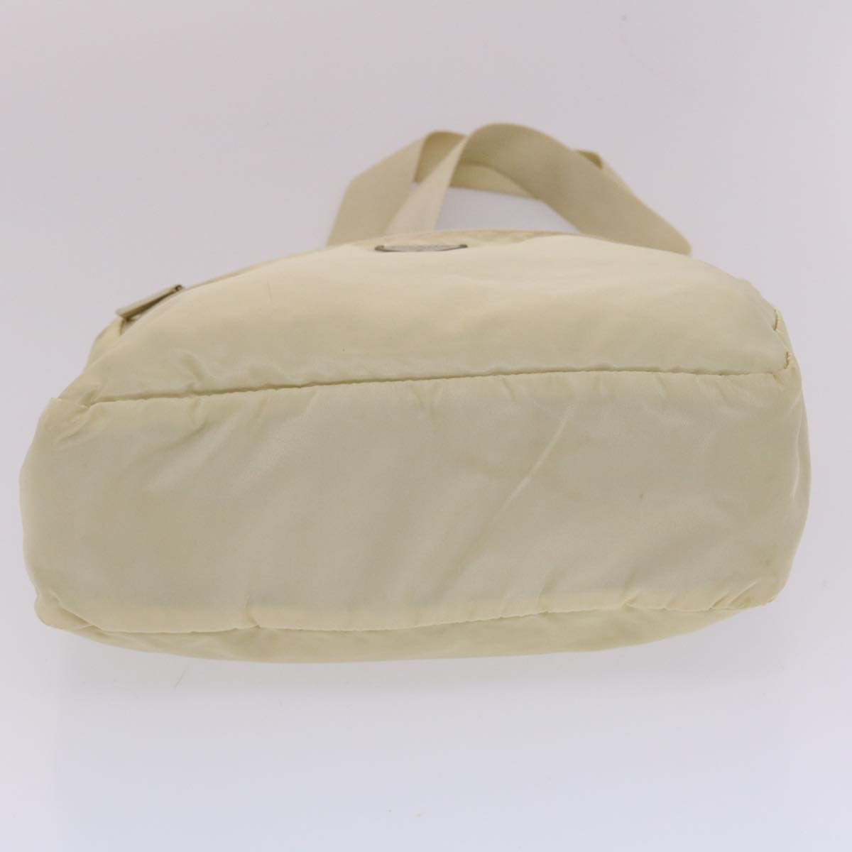 Prada Shoulder Bag Nylon Beige Cream  49303