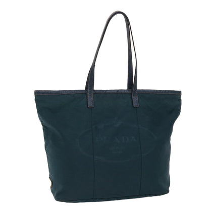 Prada Tote Bag Nylon Leather Green  49305