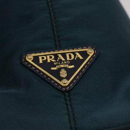 Prada Tote Bag Nylon Leather Green  49305