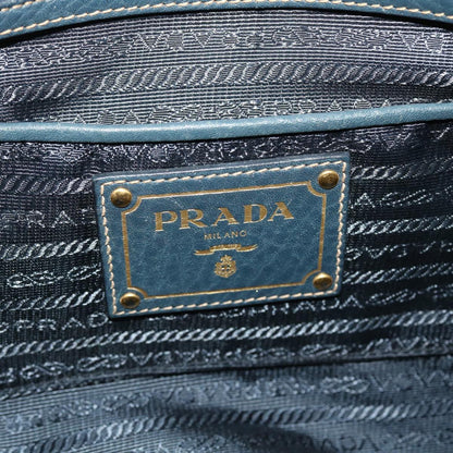 Prada Tote Bag Nylon Leather Green  49305