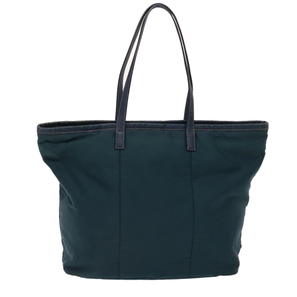 Prada Tote Bag Nylon Leather Green  49305