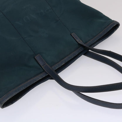 Prada Tote Bag Nylon Leather Green  49305