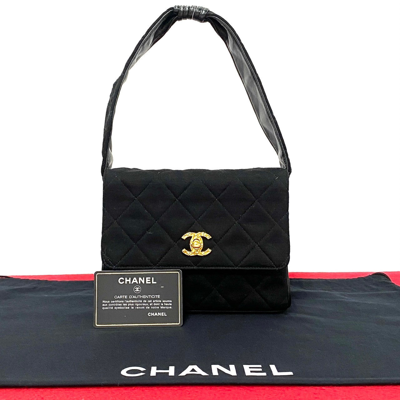 Chanel CC Satin Matelasse Handbag  Canvas Handbag in Excellent condition