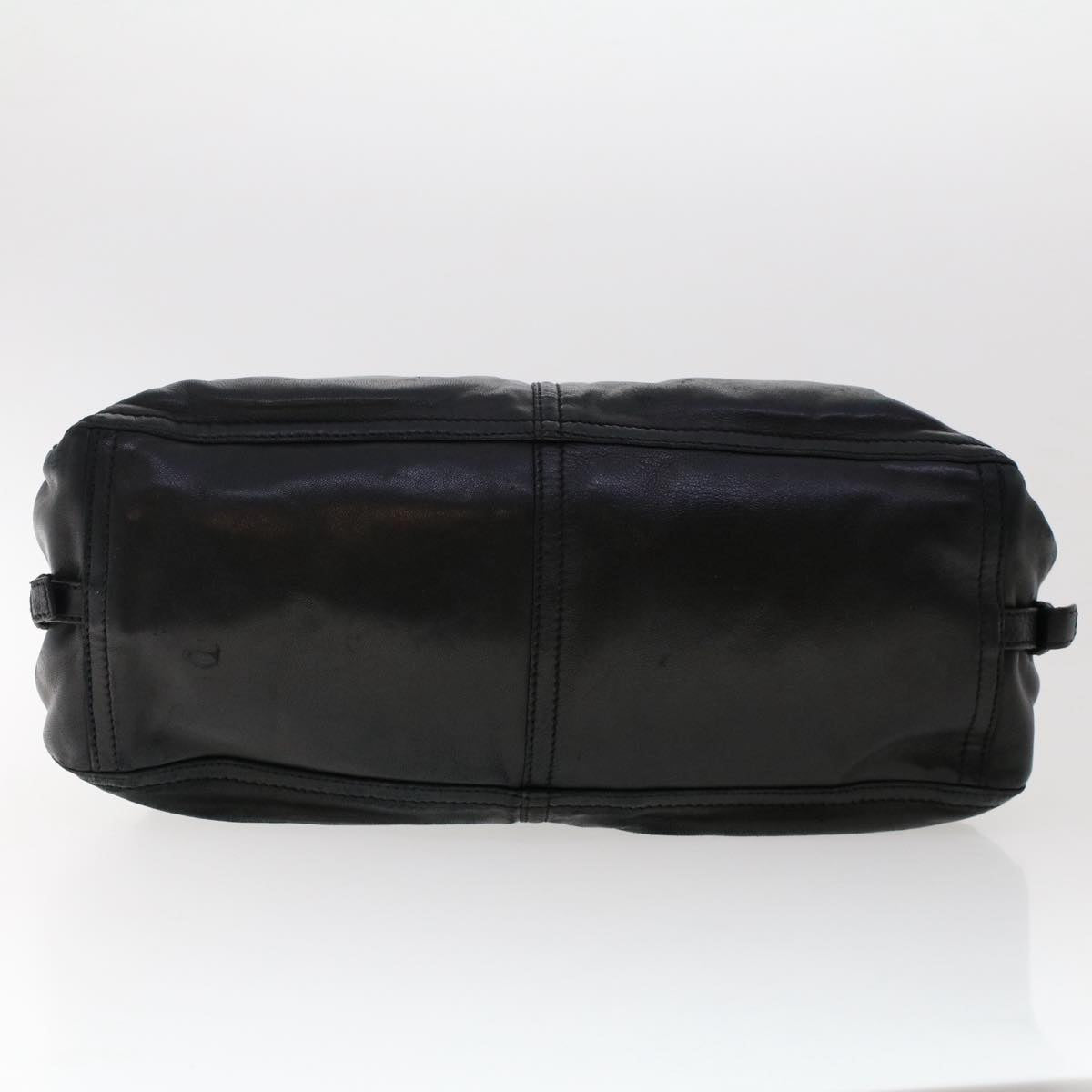 PRADA Shoulder Bag Leather Black Auth 49401