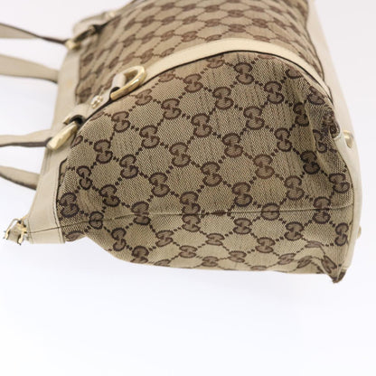 GUCCI GG Canvas Shoulder Bag Leather Beige 141470  49445