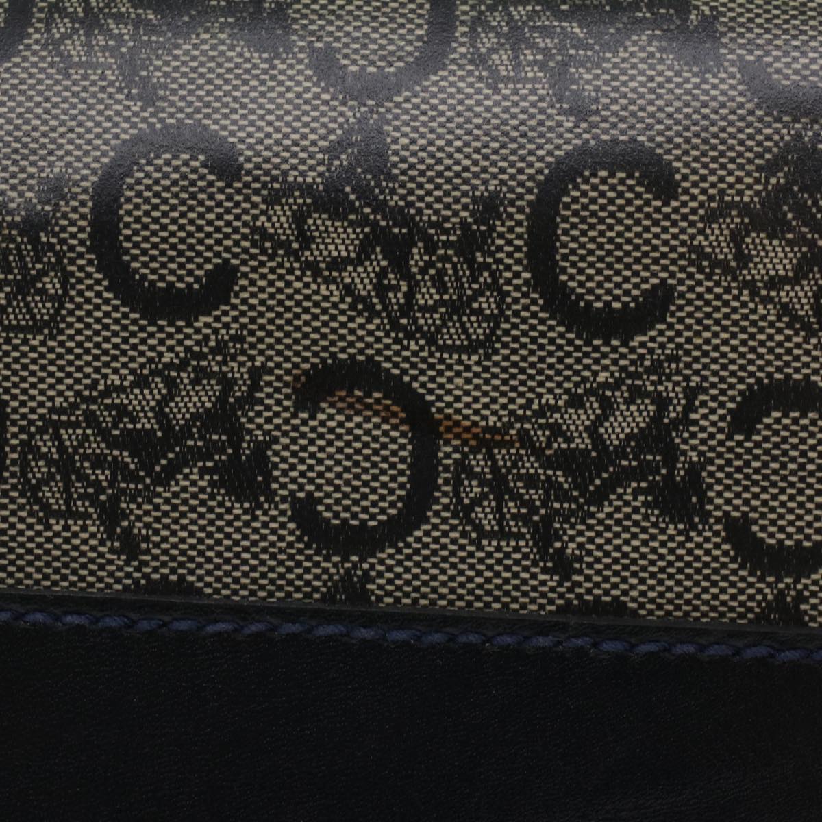 Celine Horse Carriage Macadam Canvas Hand Bag Navy  49448