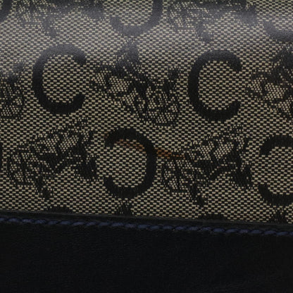 Celine Horse Carriage Macadam Canvas Hand Bag Navy  49448