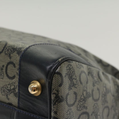Celine Horse Carriage Macadam Canvas Hand Bag Navy  49448