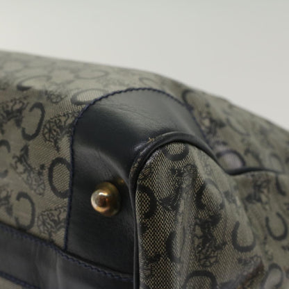 Celine Horse Carriage Macadam Canvas Hand Bag Navy  49448